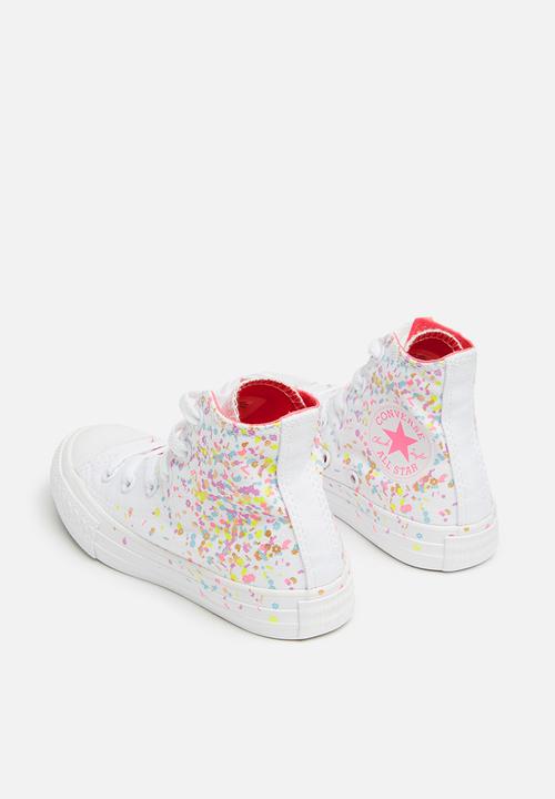Converse - Chuck Taylor All Star Hi - white/multi/neon pink