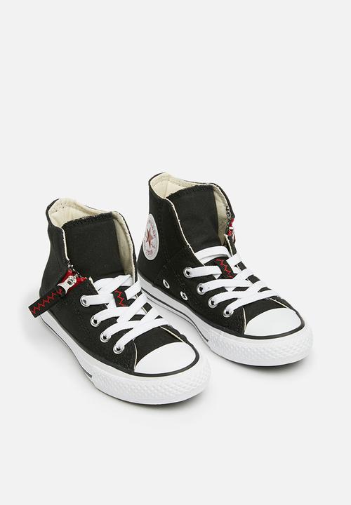 Converse - Chuck Taylor All Star Pull-Zip Hi - black/enamel red/white