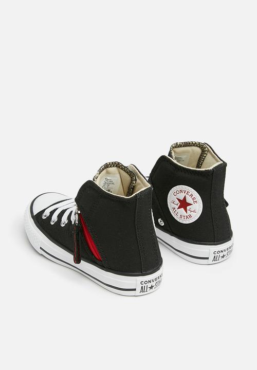 Converse - Chuck Taylor All Star Pull-Zip Hi - black/enamel red/white