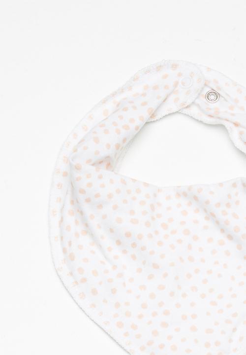 Name It - Desin jersey scarf bib - peach & white 