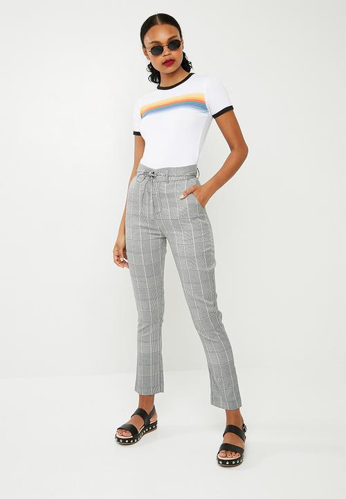 Missguided - Rainbow short sleeve ringer T-shirt - multi