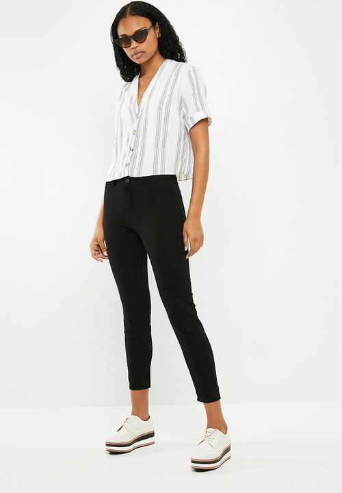 New Look - Peggy button detail boxy blouse - white 