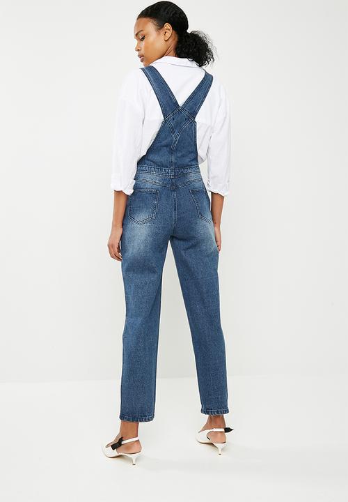 Superbalist - Wide leg dungarees - blue 