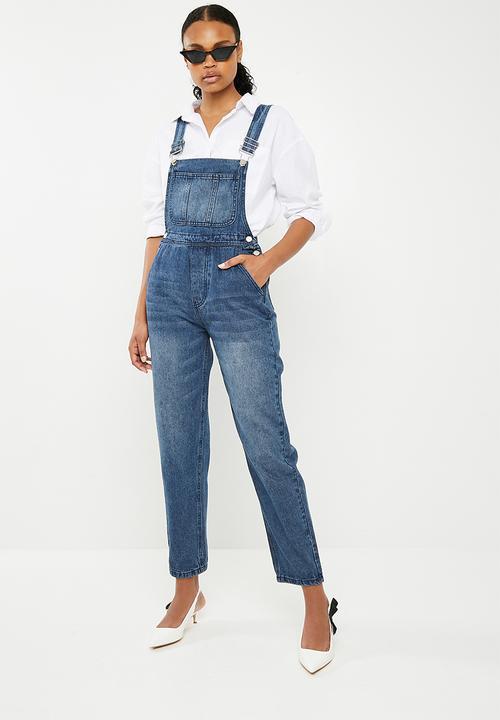 Superbalist - Wide leg dungarees - blue 