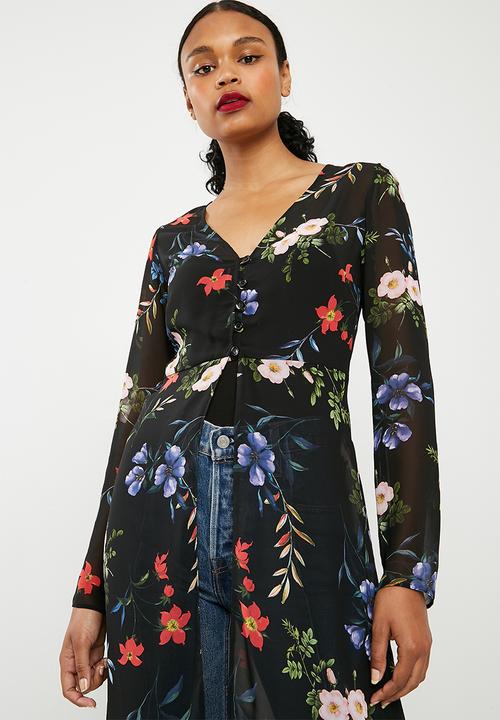 Superbalist - Slit detail maxi blouse - black 