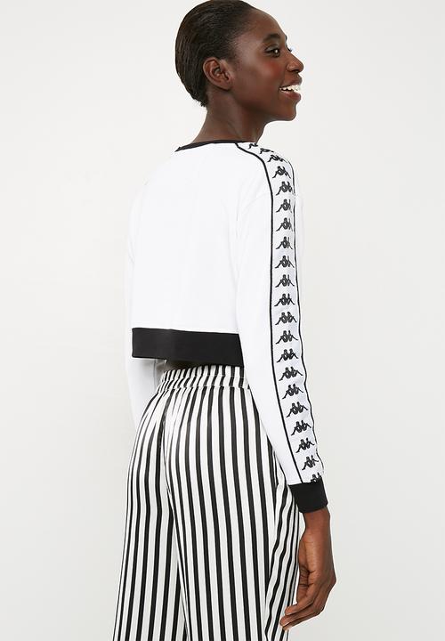 KAPPA - Authentic long sleeved crew neck top - white & black