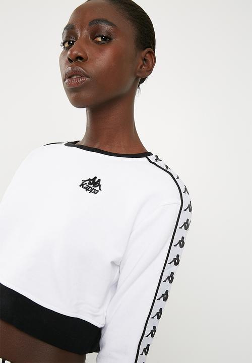 KAPPA - Authentic long sleeved crew neck top - white & black
