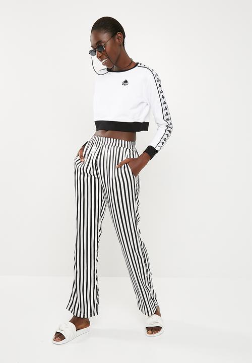 KAPPA - Authentic long sleeved crew neck top - white & black