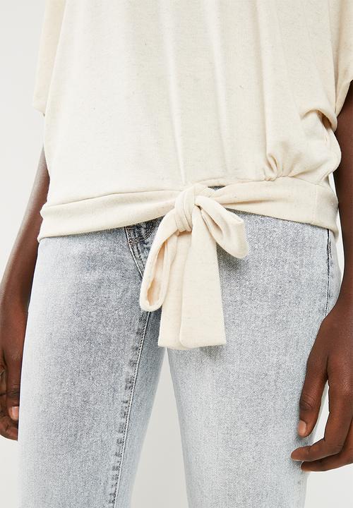 Superbalist - Cut & sew scarf top - beige