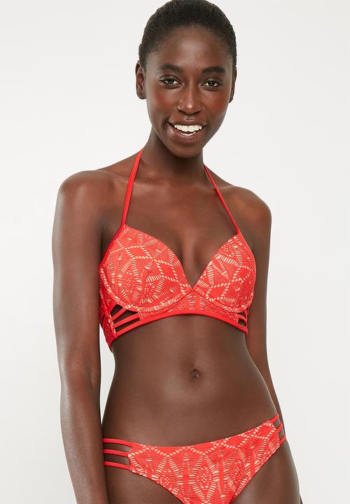New Look - Crochet plunge - red 