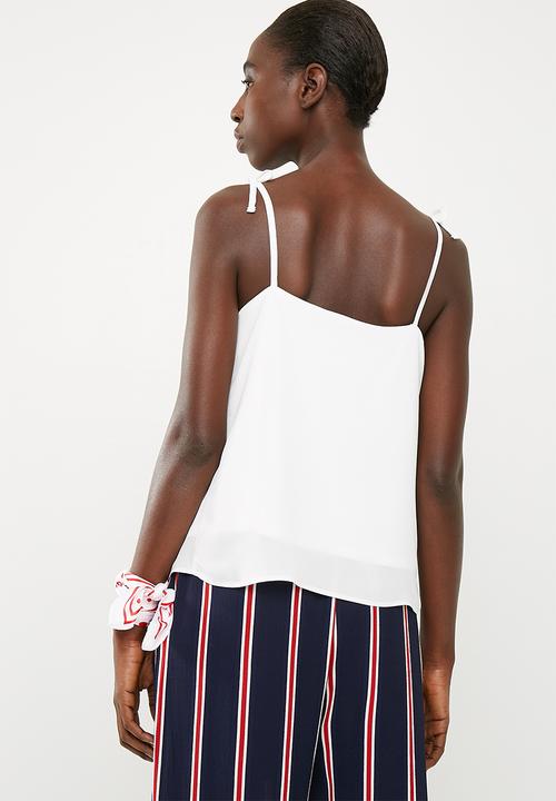Superbalist - Tie shoulder cami top - white