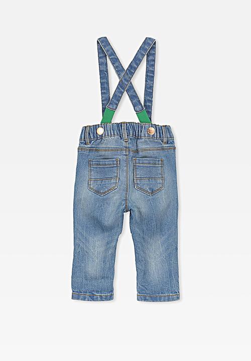 Cotton On - Arlo denim brace pant - light blue 