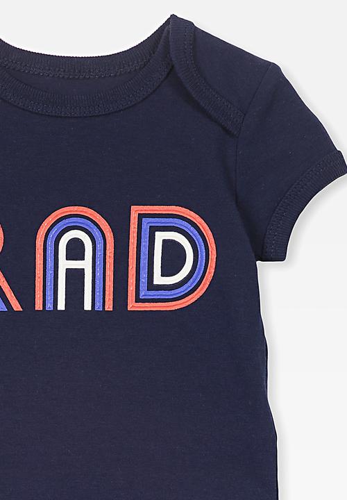 Cotton On - Mini short sleeve bubbysuit - navy