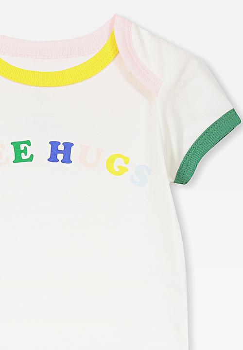 Cotton On - Mini short sleeve bubbysuit - white