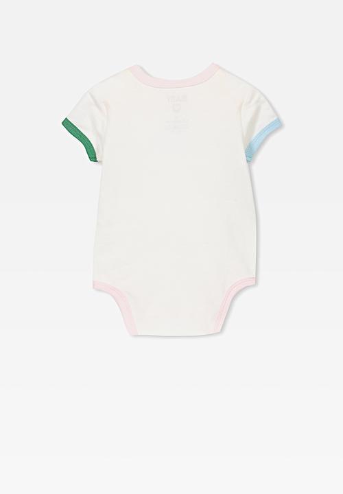 Cotton On - Mini short sleeve bubbysuit - white