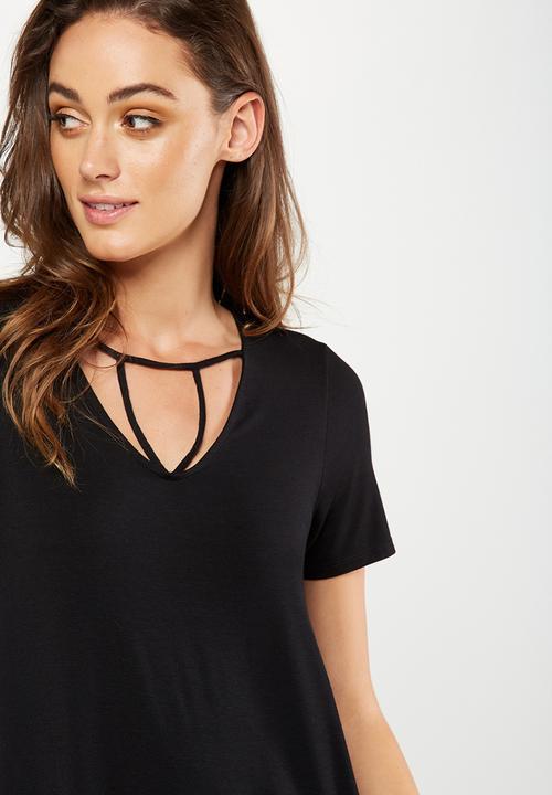 Cotton On - Amy summer short sleeve top - black