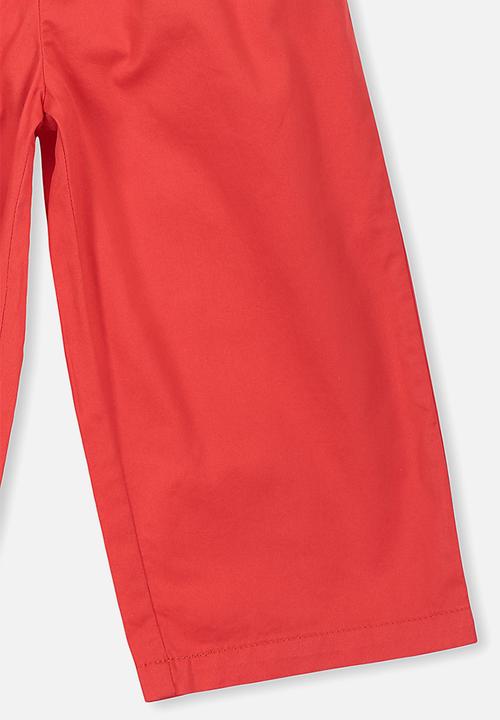 Cotton On - Isla wide leg crop pants - red 