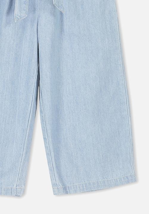 Cotton On - Isla wide leg crop pant - blue 
