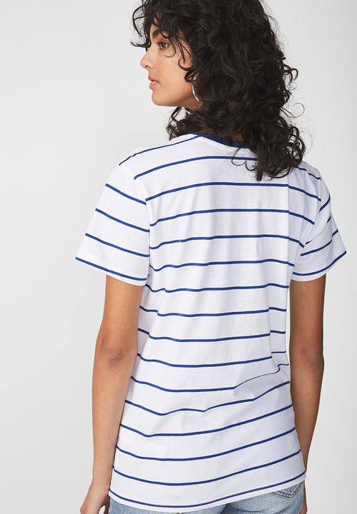 Cotton On - Tbar fox summer graphic t-shirt - white & blue