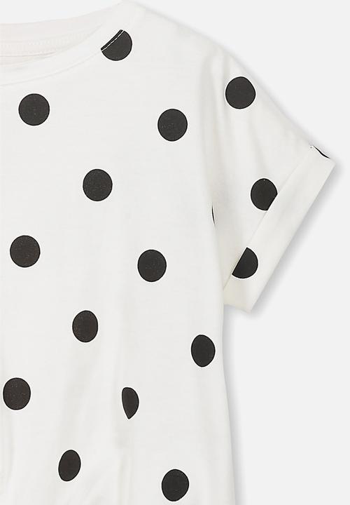 Cotton On - Chloe short sleeve top - white & black 