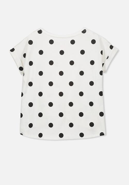 Cotton On - Chloe short sleeve top - white & black 