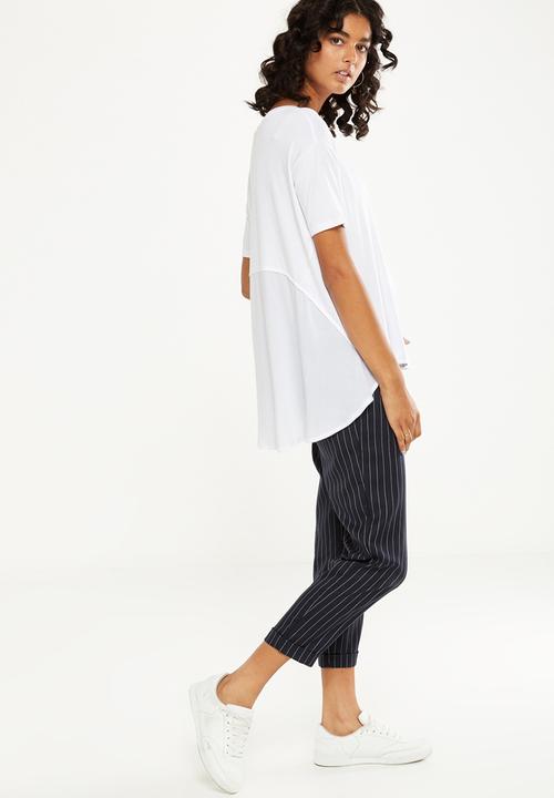 Cotton On - Lara spliced summer tunic elbow sleeve top - white