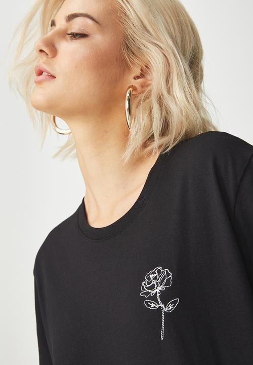 Cotton On - Tbar fox summer graphic T-shirt - black