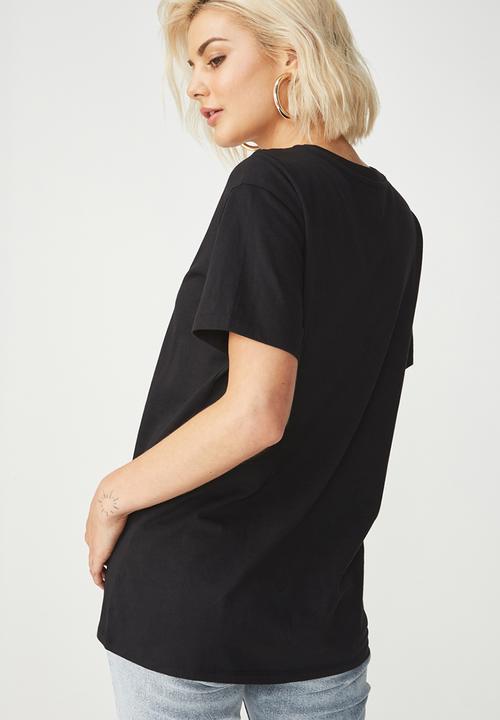 Cotton On - Tbar fox summer graphic T-shirt - black