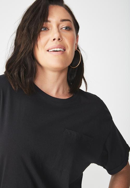 Cotton On - The one summer boyfriend pocket tee - black