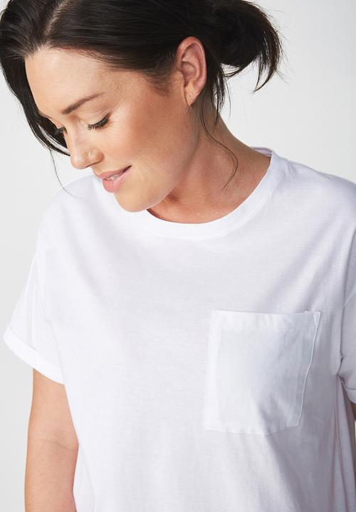 Cotton On - The one summer boyfriend pocket tee - white