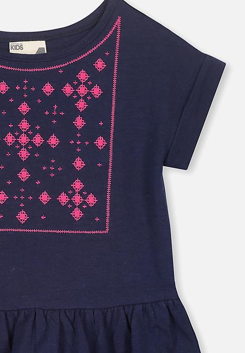 Cotton On - Alba short sleeve dress - navy 