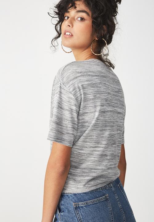 Cotton On - Charlise tie summer front top - grey