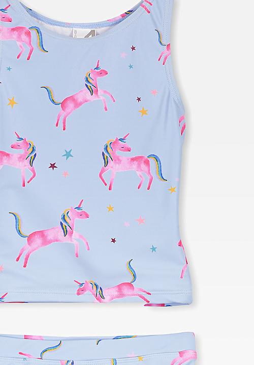 Cotton On - Adalyn tankini - blue & pink