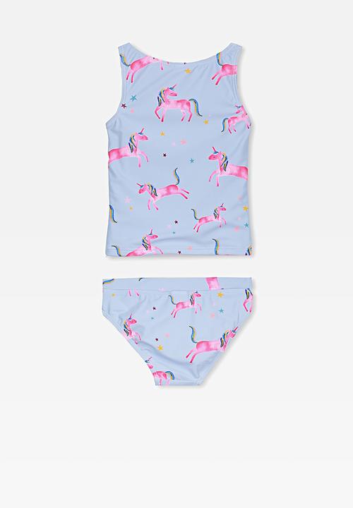 Cotton On - Adalyn tankini - blue & pink