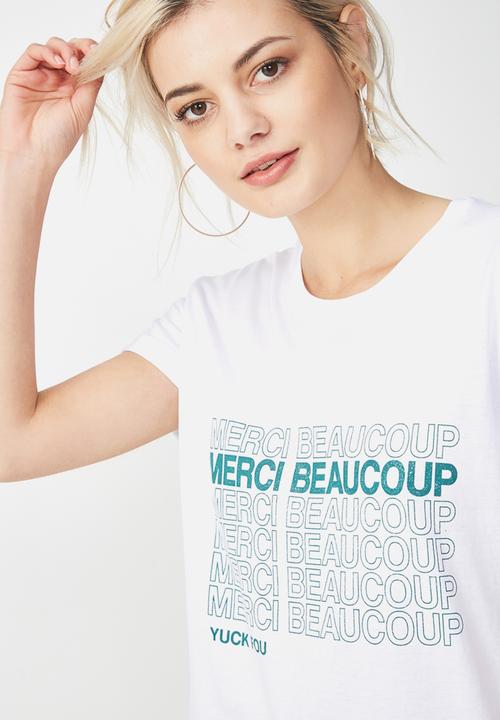 Cotton On - Tbar fox summer  graphic t-shirt - white