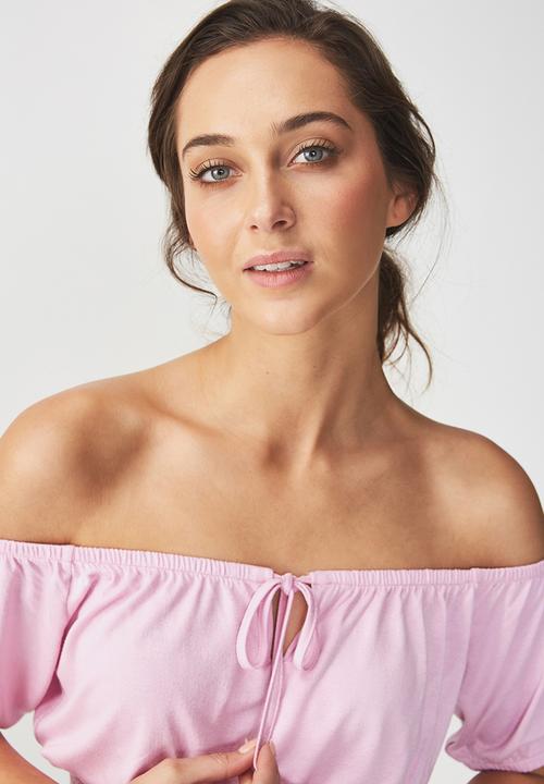 Cotton On - Vicki tie summer front top - pink 
