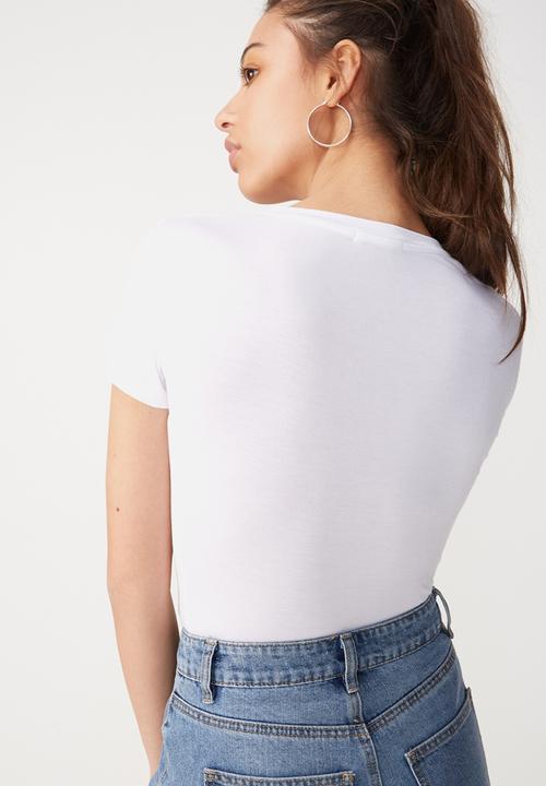 Cotton On - Baby tee summer bodysuit - white