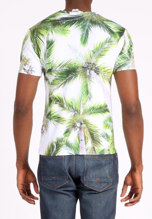 Mr Gugu & Ms Go - Unisex Palm T-Shirt – White & Green