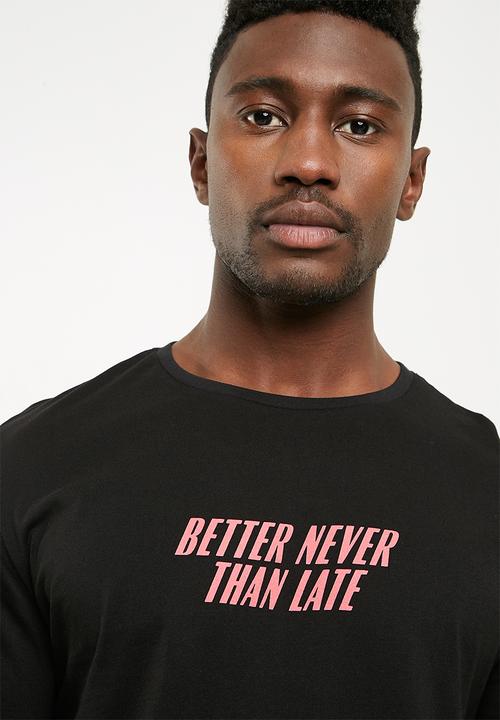 basicthread - Printed crew neck tee - black 