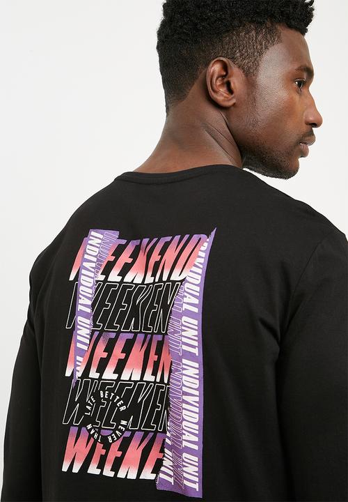 basicthread - Printed crew neck tee - black 