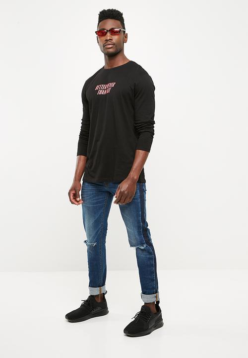 basicthread - Printed crew neck tee - black 
