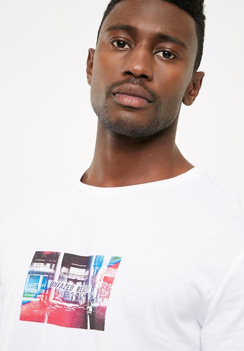 basicthread - Printed crew neck tee - white 
