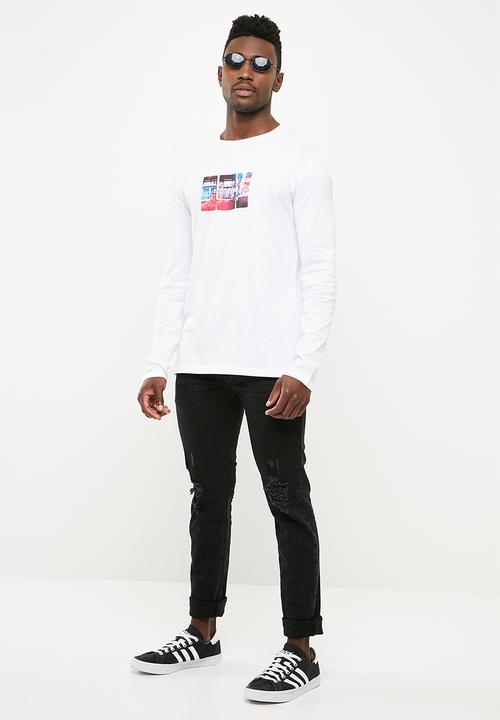 basicthread - Printed crew neck tee - white 