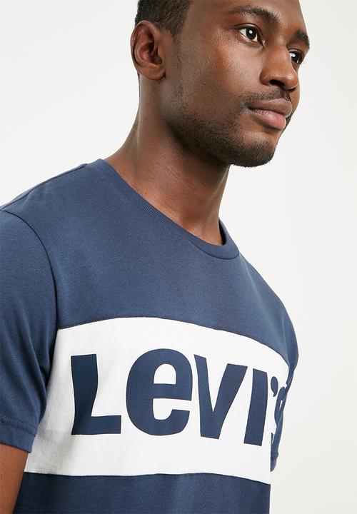 Levi’s® - Classic colour block tee - navy & white