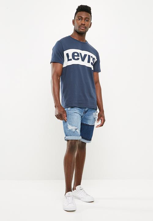 Levi’s® - Classic colour block tee - navy & white