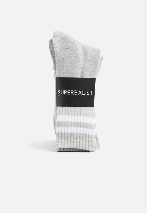 Superbalist - Retro 3 pack sport socks - grey