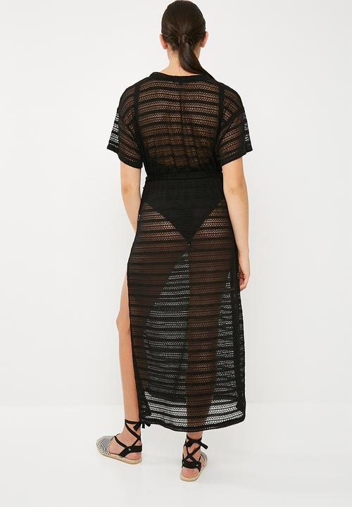 Superbalist - Drop shoulder maxi cover up - black