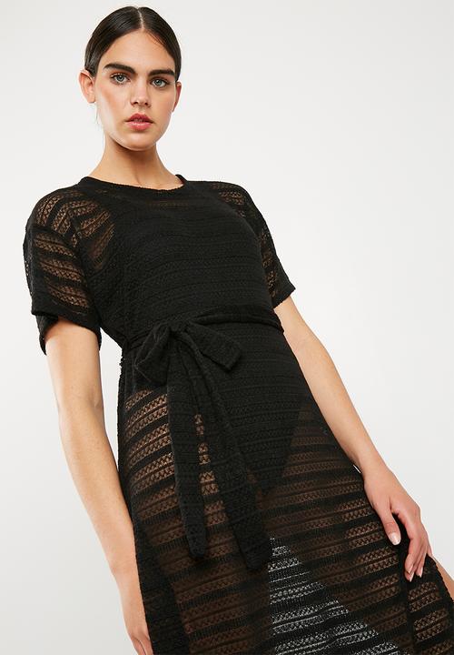 Superbalist - Drop shoulder maxi cover up - black