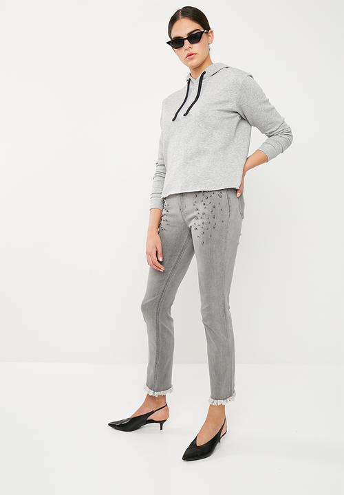 Superbalist - Grey studded jeans - grey