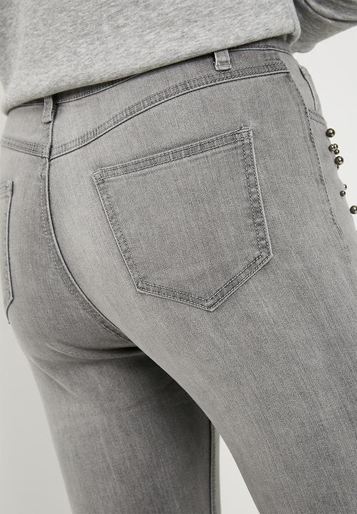 Superbalist - Grey studded jeans - grey